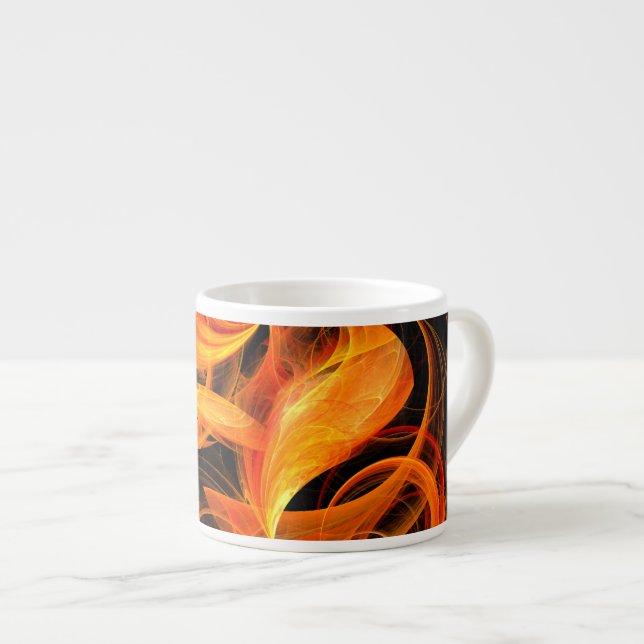 Fireball Abstract Art Espresso Mug (Front Right)