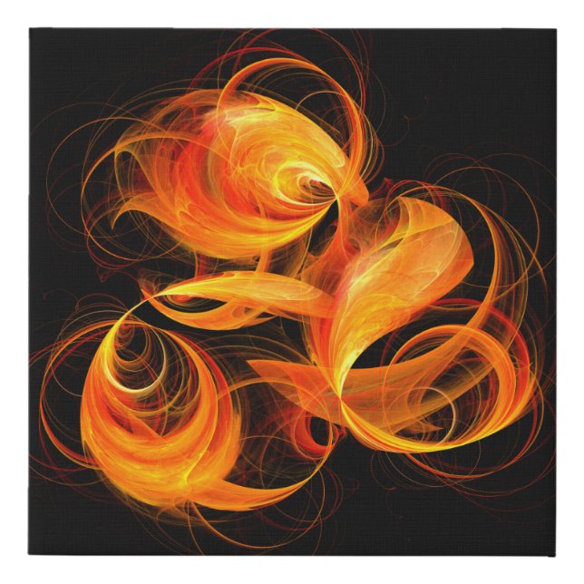 Fireball Abstract Art Faux Canvas Print (Front)