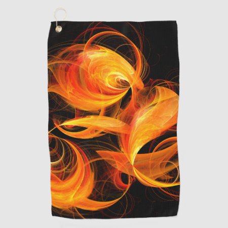 Fireball Abstract Art Golf Towel