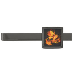 Fireball Abstract Art Gunmetal Finish Tie Bar