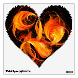 Fireball Abstract Art Heart Wall Sticker