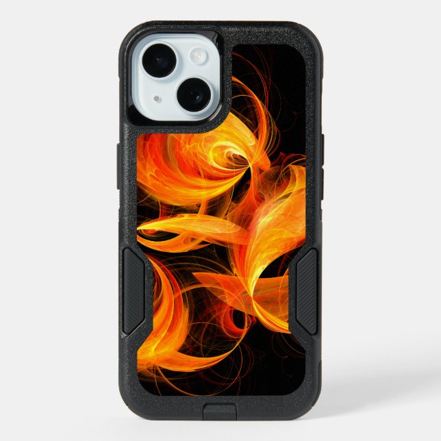 Fireball Abstract Art iPhone 15 Case (Back)