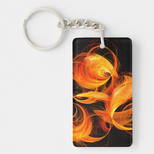 Fireball Abstract Art Keychain (Front)