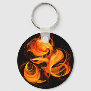 Fireball Abstract Art Keychain