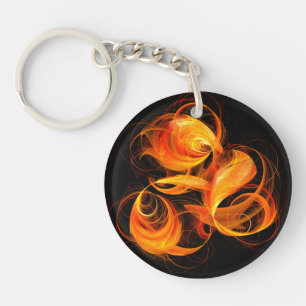 Fireball Abstract Art Keychain