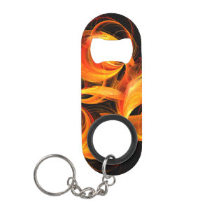 Fireball Abstract Art Keychain Bottle Opener