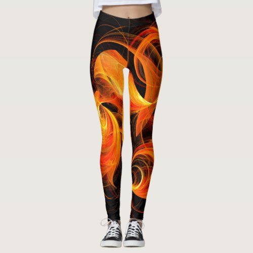 Fireball Abstract Art Leggings