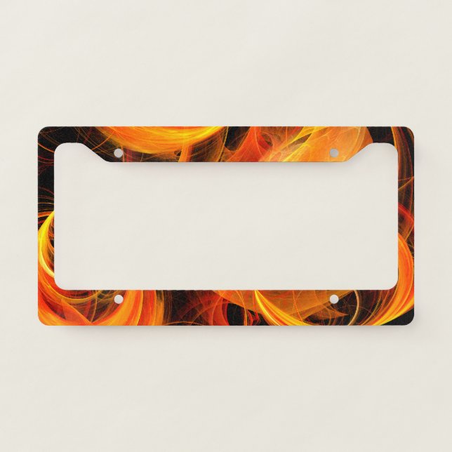 Fireball Abstract Art License Plate Frame (Front)
