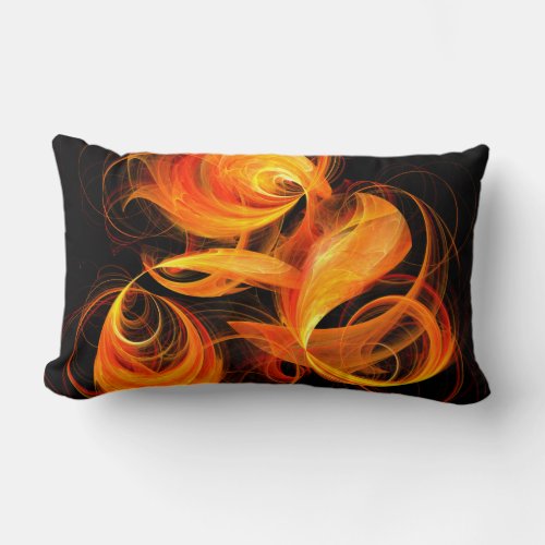Fireball Abstract Art Lumbar Pillow