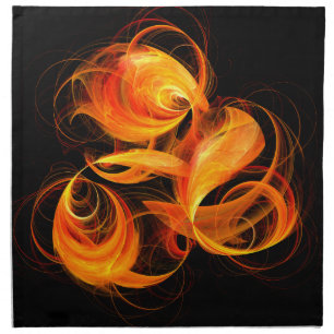 Fireball Abstract Art Napkin