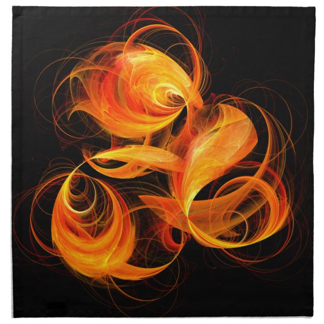Fireball Abstract Art Napkin (Front)