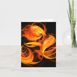 Fireball Abstract Art Note Card