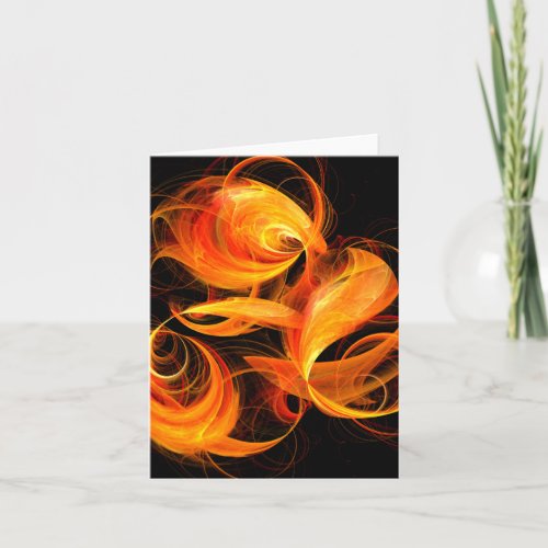 Fireball Abstract Art Note Card