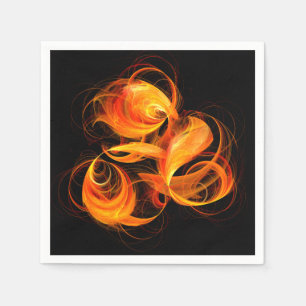 Fireball Abstract Art Paper Napkins