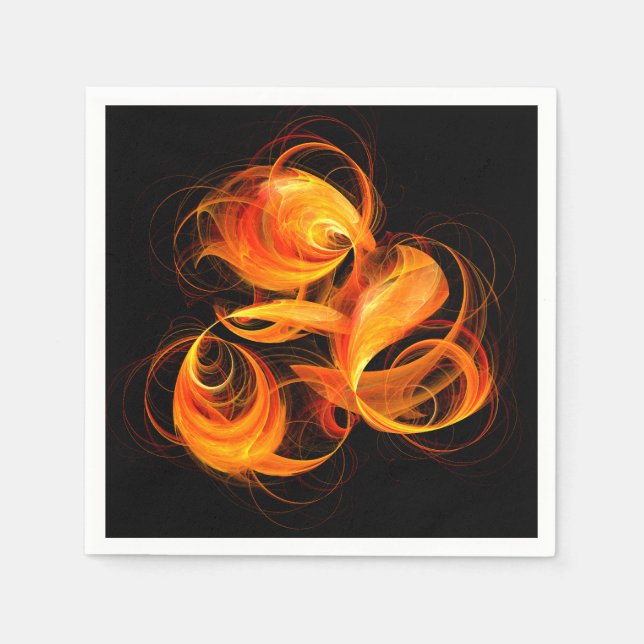 Fireball Abstract Art Paper Napkins (Front)