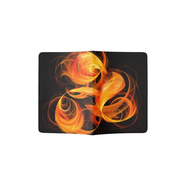 Fireball Abstract Art Passport Holder (Opened)