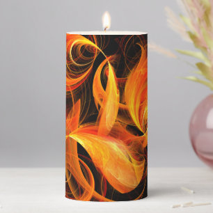 Fireball Abstract Art Pillar Candle