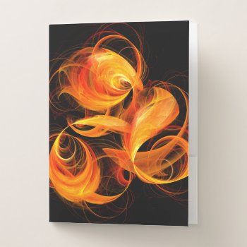 Fireball Abstract Art Pocket Folder by OniArts at Zazzle