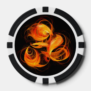 Fireball Abstract Art Poker Chips