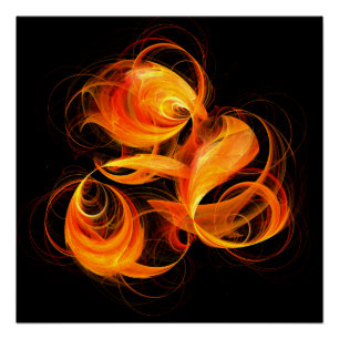 Fireball Abstract Art Poster