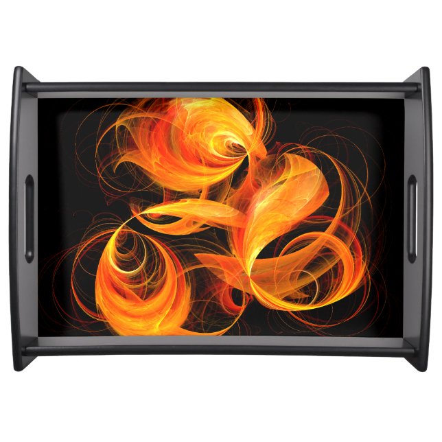 Fireball Abstract Art Serving Tray (Front)