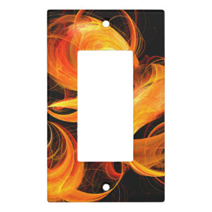Fireball Abstract Art Single Rocker Light Switch Cover