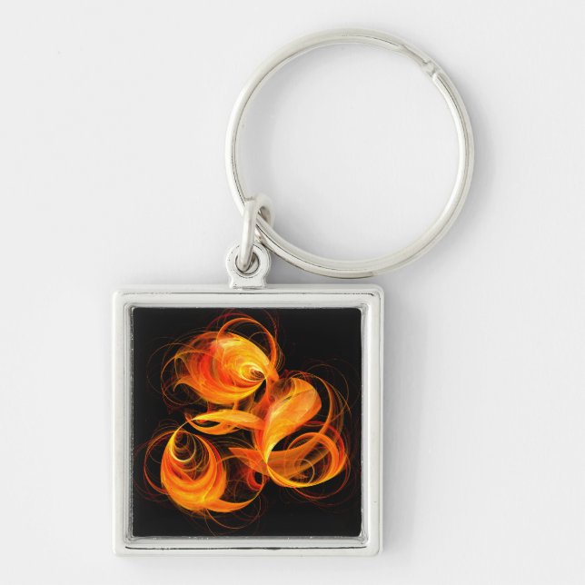 Fireball Abstract Art Small Keychain (Front)