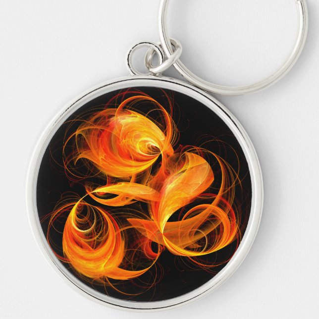 Fireball Abstract Art Small Keychain (Front)