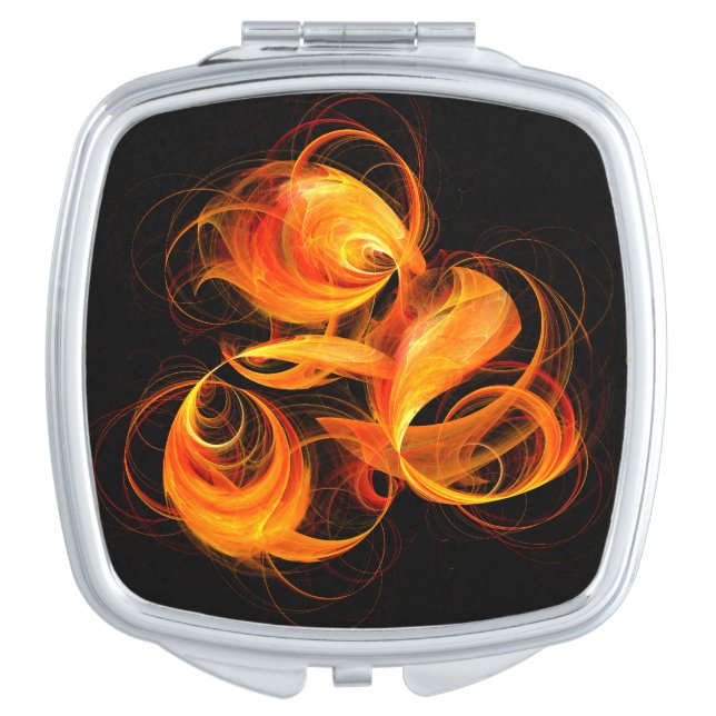 Fireball Abstract Art Square Compact Mirror (Front)