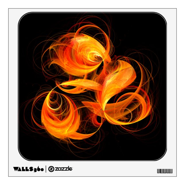Fireball Abstract Art Square Wall Sticker (Front)
