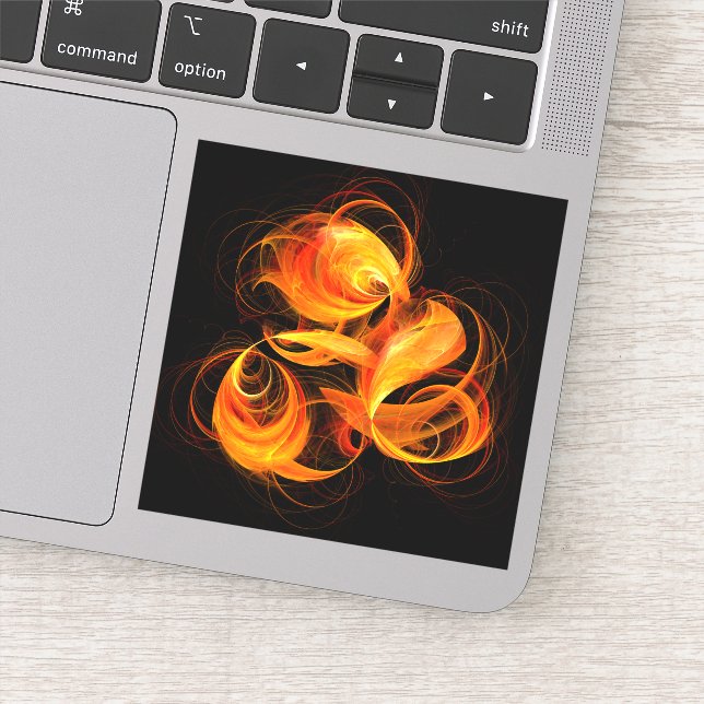 Fireball Abstract Art Sticker (Detail)