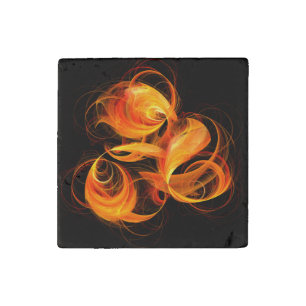 Fireball Abstract Art Stone Magnet