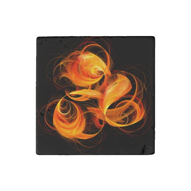 Fireball Abstract Art Stone Magnet (Front)