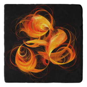 Fireball Abstract Art Stone Trivet