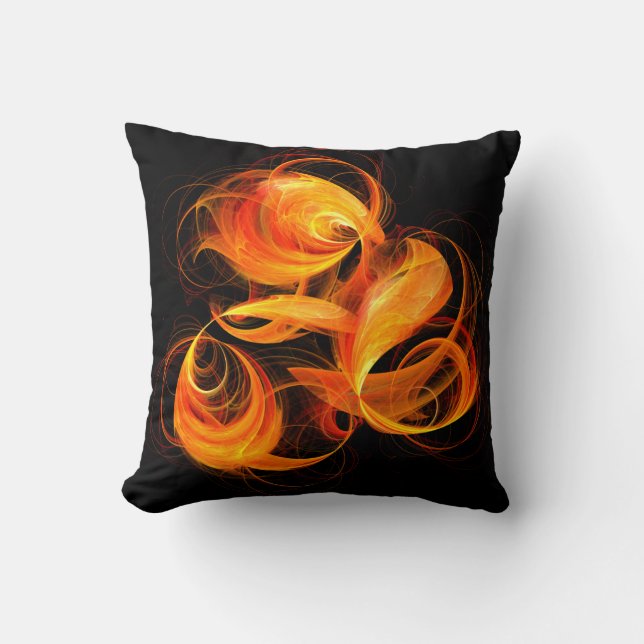 Fireball Abstract Art Throw Pillow (Front)