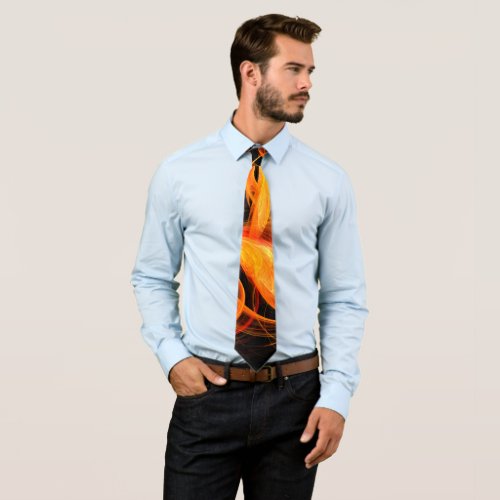 Fireball Abstract Art Tie