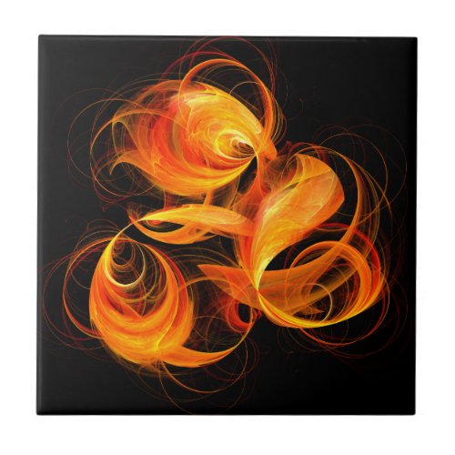 Fireball Abstract Art Tile
