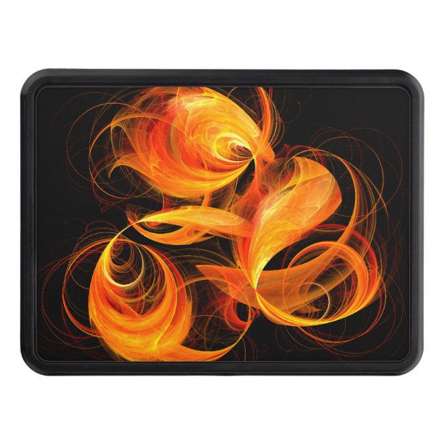 Fireball Abstract Art Tow Hitch Cover (Front)