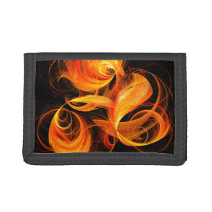 Fireball Abstract Art Tri-fold Wallet
