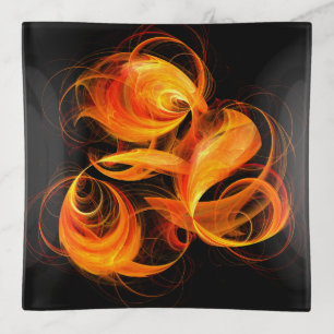 Fireball Abstract Art Trinket Tray