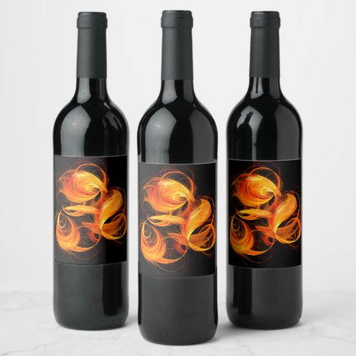 Fireball Abstract Art Wine Label