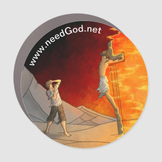 Fireball Car Magnet Round