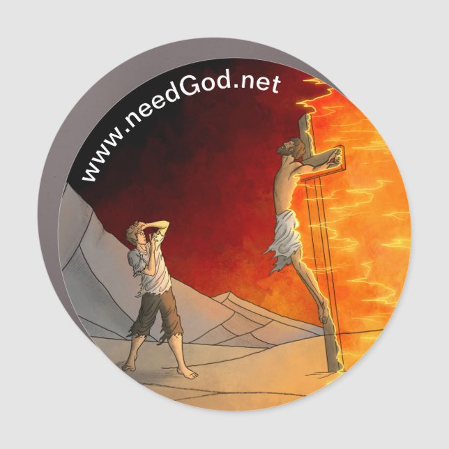 Fireball Car Magnet Round (Front)