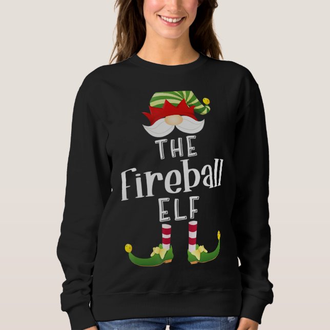 Fireball Elf Group Christmas Funny Pajama P Y Sweatshirt (Front)