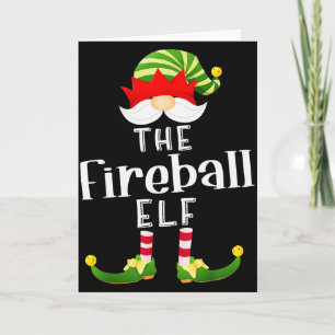 Fireball Elf Group Christmas Funny Pajama Party Card