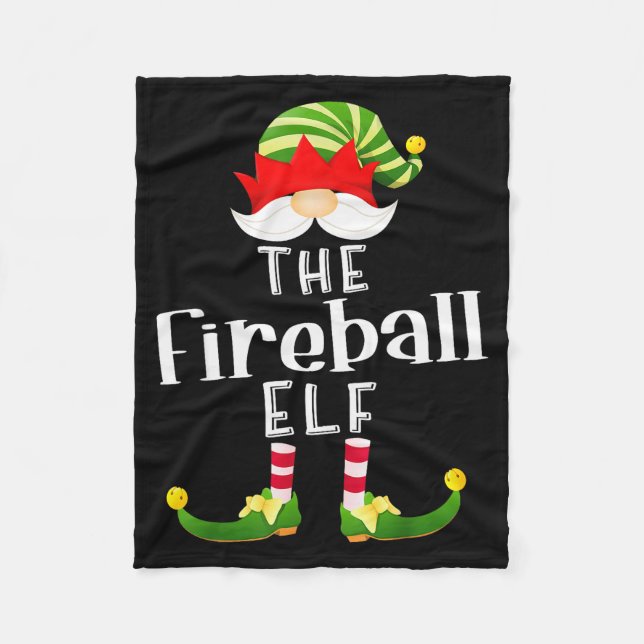 Fireball Elf Group Christmas Funny Pajama Party  Fleece Blanket (Front)