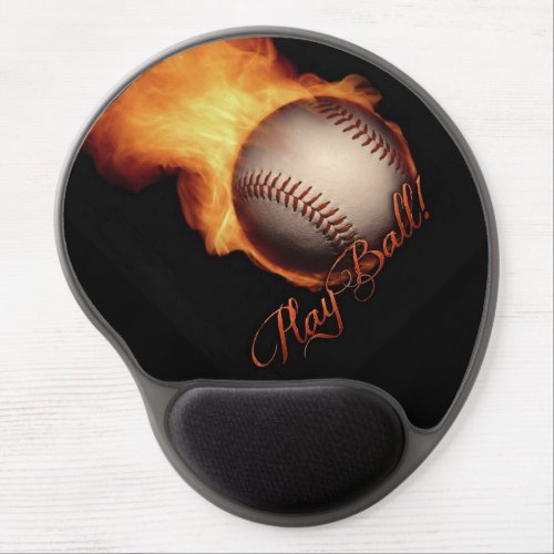 Fireball Pattern Baseball Lovers Gel Mouse Pad