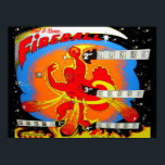 Fireball Pinball Poster<br><div class="desc">Classic vintage pinball backglass</div>