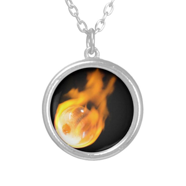 Fireball silver plated necklace (Front)