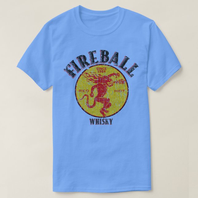 FIREBALL WHISKY 1984 VINTAGE RETRO STYLE T-Shirt (Design Front)